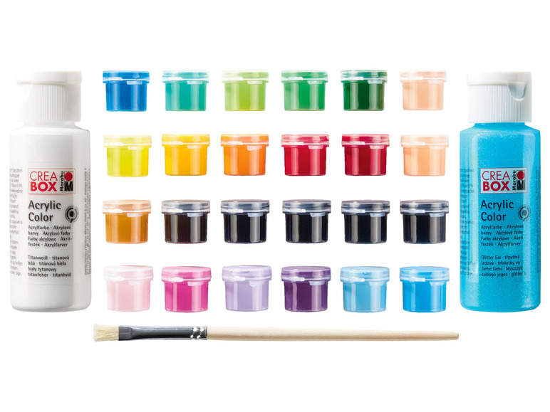 Gehe zu Vollbildansicht: Marabu CREABOX Acrylfarben »Mini«, 27-teilig, inkl. Pinsel - Bild 2
