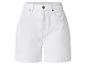 Weiße Damen-Shorts mit hoher Taille und Taschen
