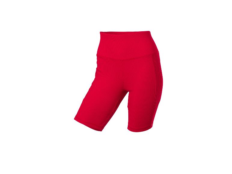 Rote gerippte High-Waist-Radlerhose