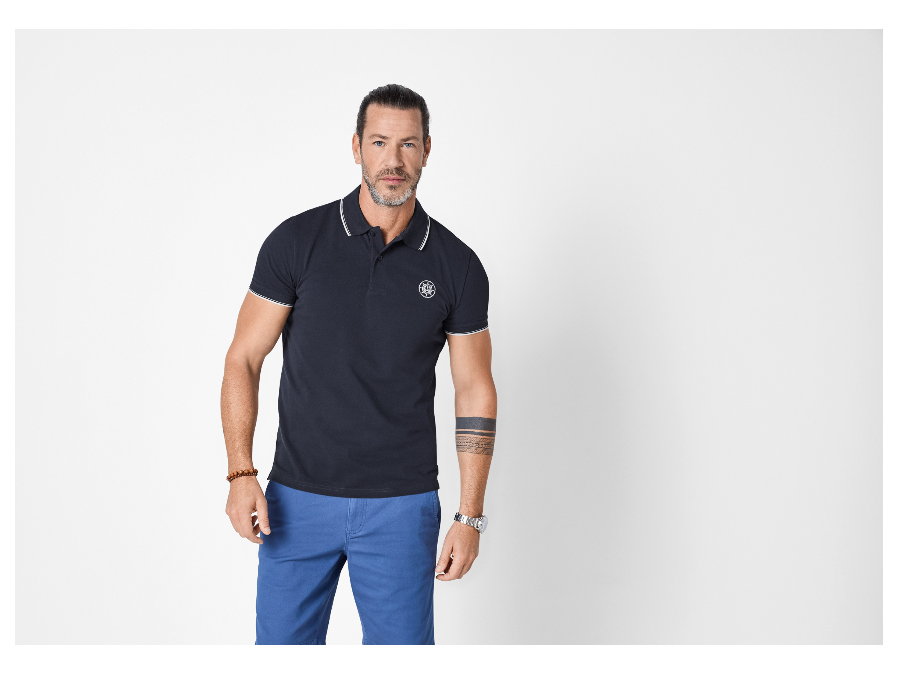 ESMARA MEN Herren Piqué Poloshirt (Navy, S (44/46)) – Bild 2 von 4