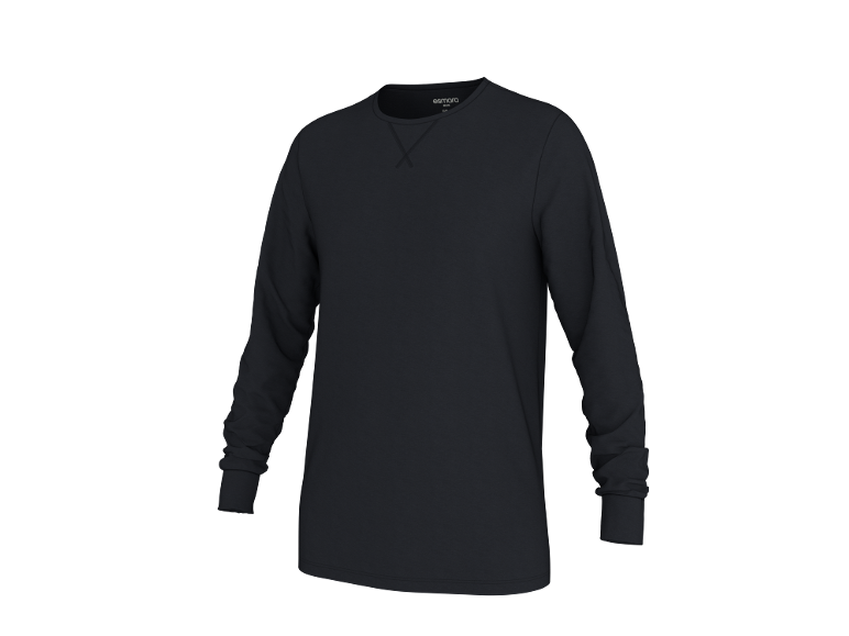 Schwarzes Langarmshirt mit Rundhalsausschnitt