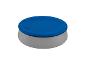 Runde, blau-graue Pool-Abdeckung.