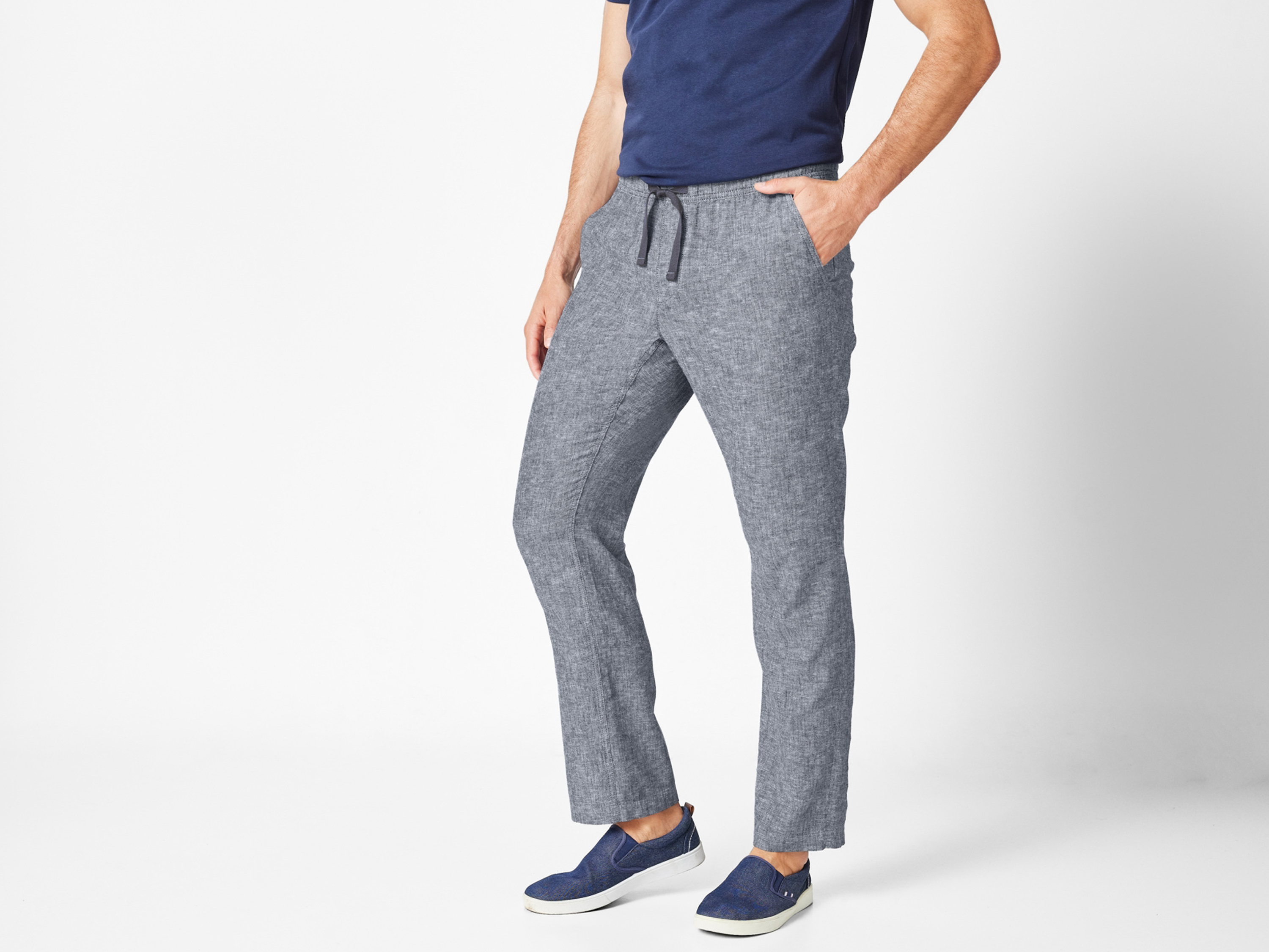 LIVERGY® Herren Hose Straight fit mit Leinen (Grau, XXL (60/62)) – Bild 2 von 4