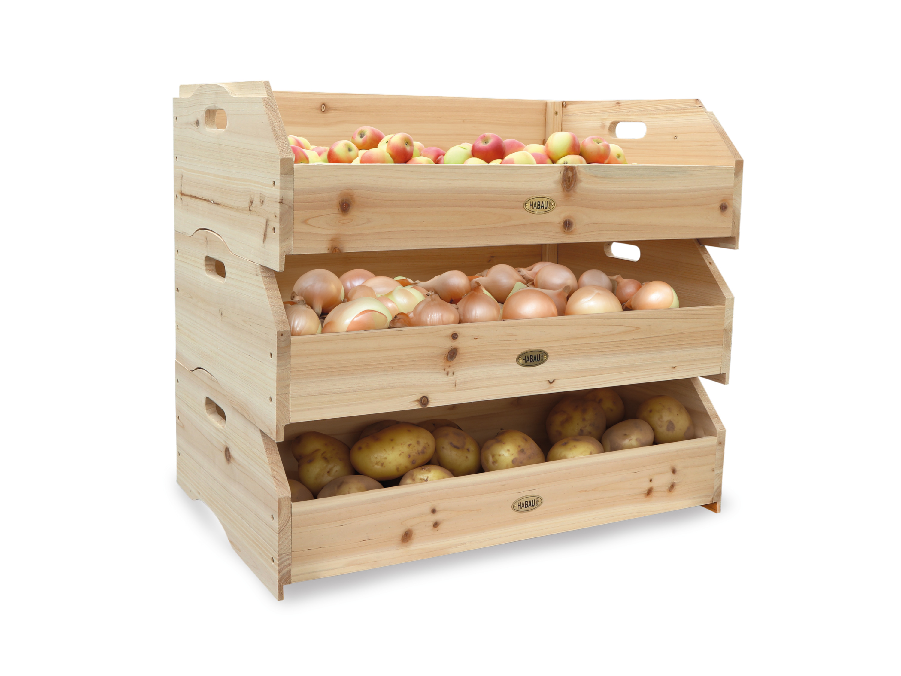 HABAU Holz Stapelkiste »Maxi«, im 3er Set, je Vorratskiste 59 x 38 x 18 cm – Bild 2 von 4