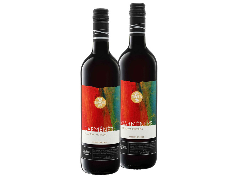 2er Weinpaket Deluxe Carménère Reserva Privada Valle Central Chile trocken vegan, Rotwein