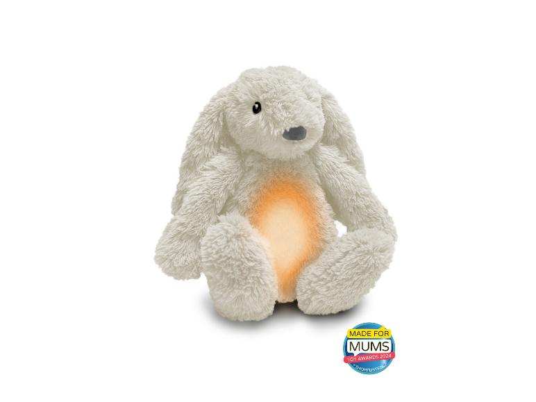 Weißes Plüschkaninchen mit orangefarbenem Bauch, ausgezeichnet mit den „Made for Mums Toy Awards 2024 Shortlisted“.