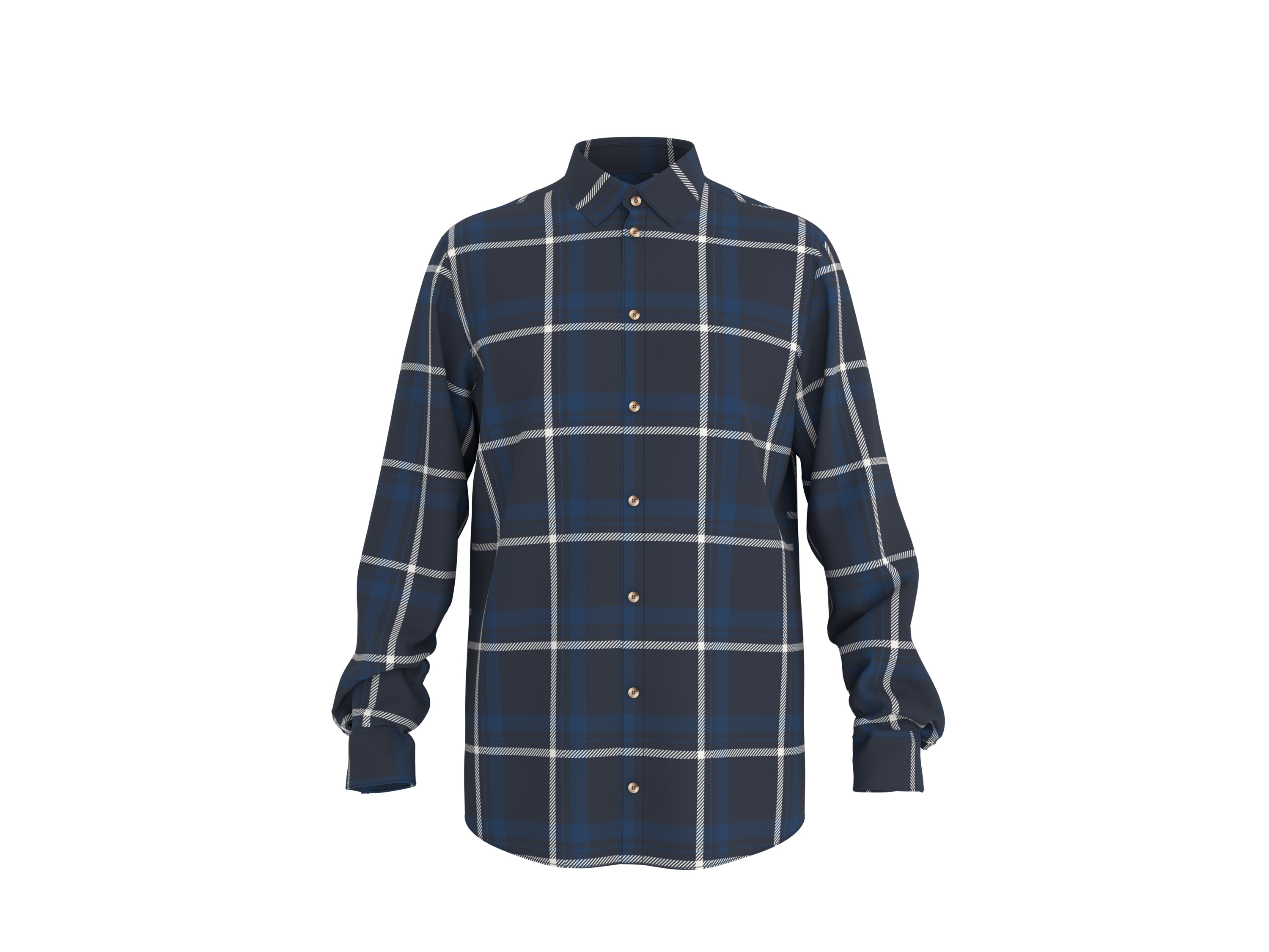 ESMARA MEN Herren Flanell-Freizeithemd (Karo/navy/blau/weiß, M (39/40))""