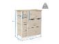 Kommode mit 8 Stoffschubladen in Beige, Maße 73x63,5x30 cm, mit max. 32 kg Traglast.