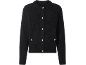 Schwarzer strukturierter Cardigan mit goldenen Knöpfen