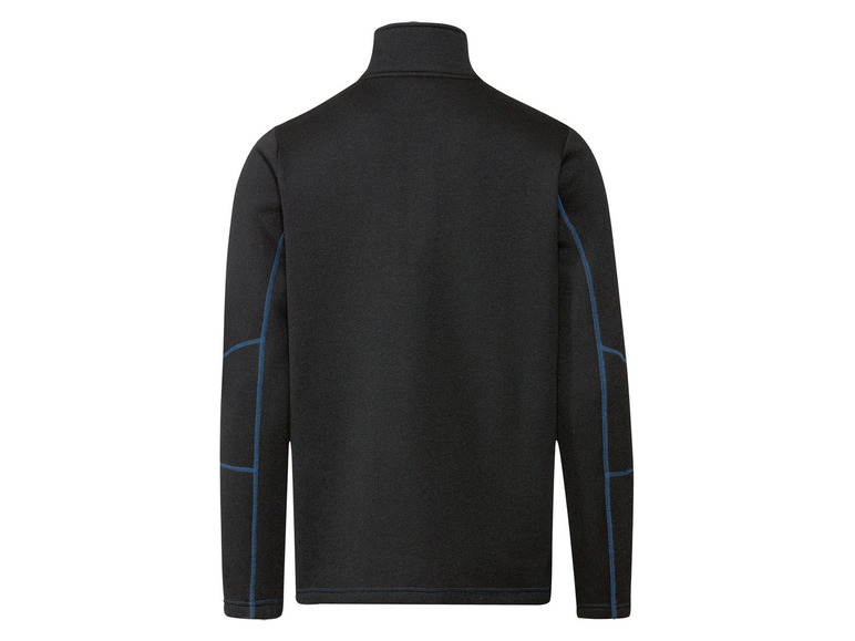 Schwarzes Fleece-Jack mit blauen Details