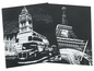 Zwei Scratch-Art-Karten mit Big Ben und dem Eiffelturm