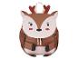 Kinderrucksack in Rentierform, braun und beige.