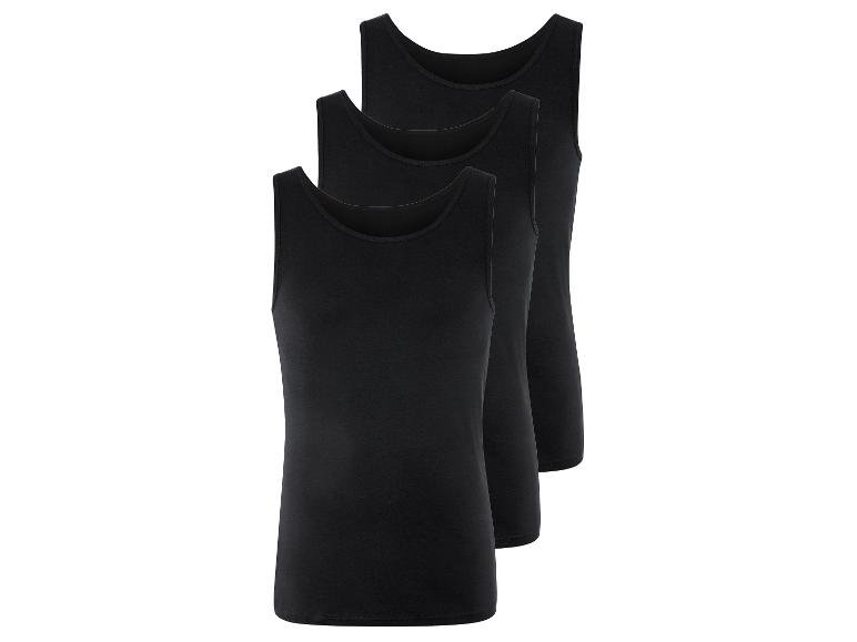 Drei schwarze Tanktops.