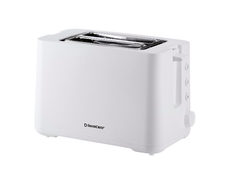 Weißer SilverCrest Toaster mit zwei Schlitzen und Bedientasten