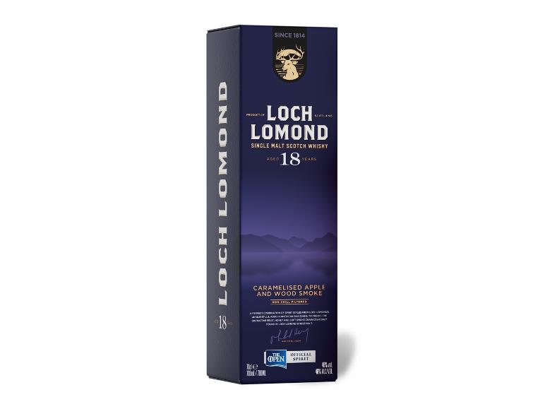 18 Jahre alter Loch Lomond Single Malt Whisky in einer eleganten Flasche.