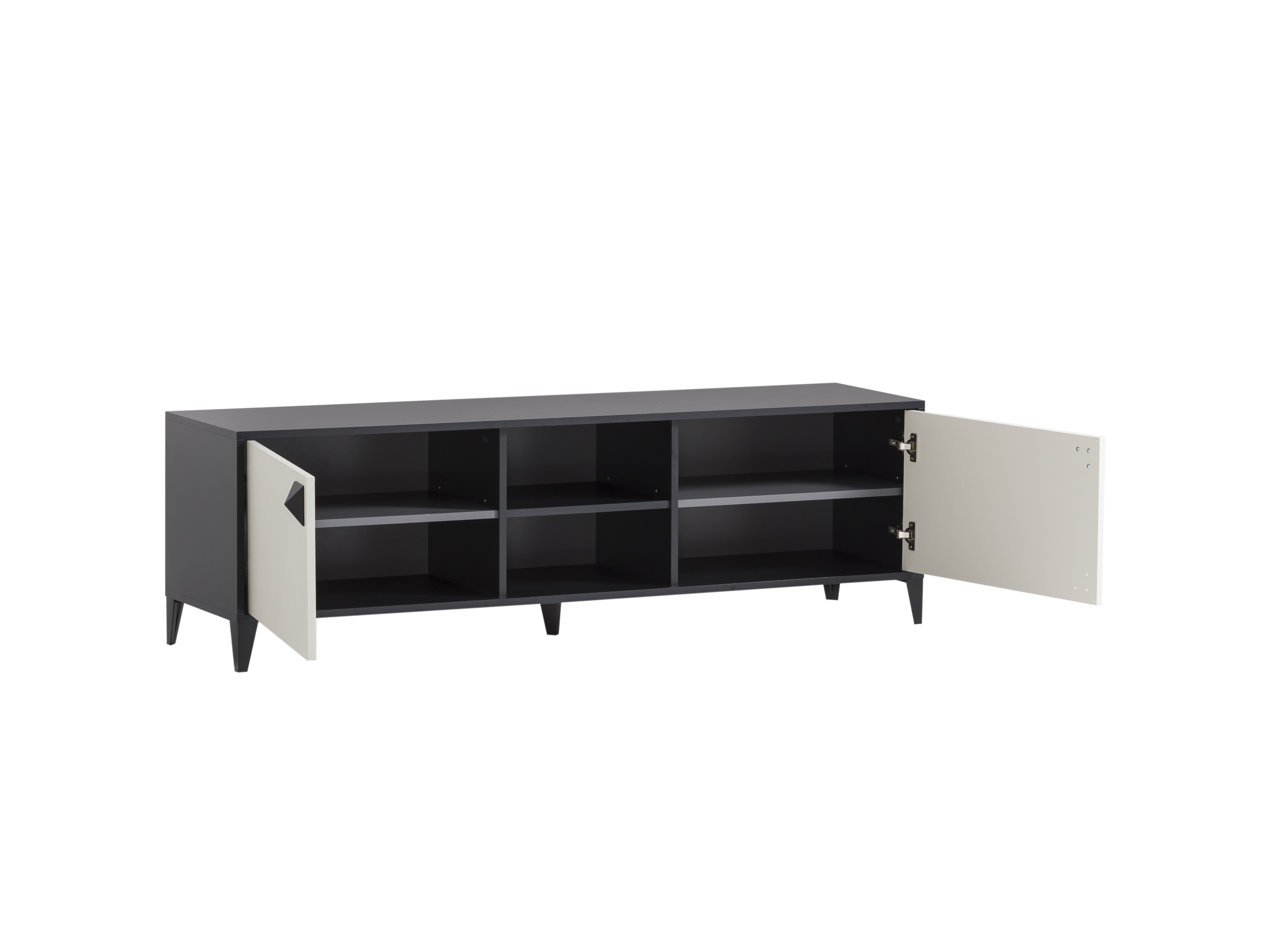 SCHILDMEYER TV Board Looks Classic (schwarzmatt-beige) – Bild 4 von 4