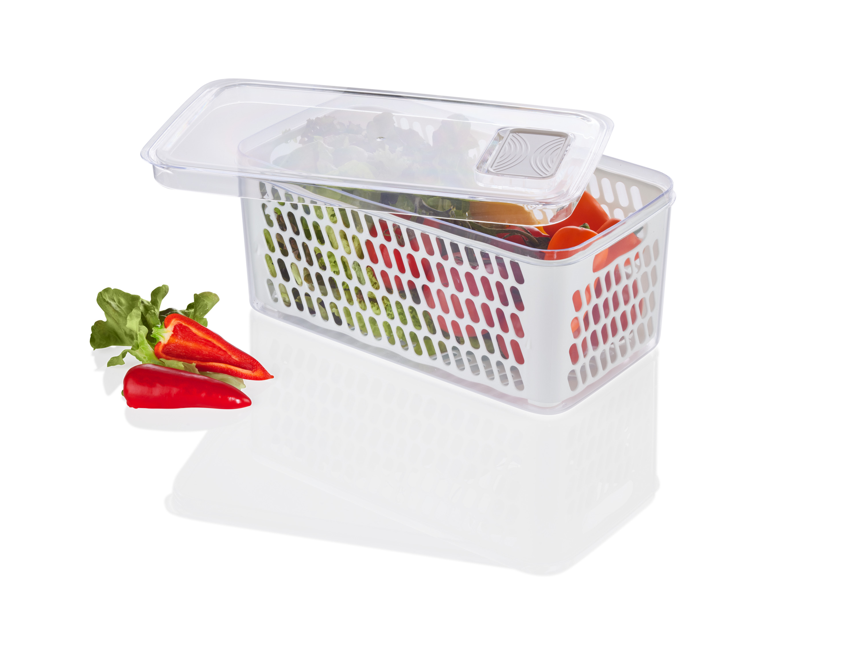 Thumbnail - LIVARNO home Frischhaltebox / Frischhalteboxen-Set, mit herausnehmbarer Abtropfeinsatz (Groß, weiß)