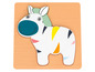 Holzp puzzle mit einem Zebra für Kinder.