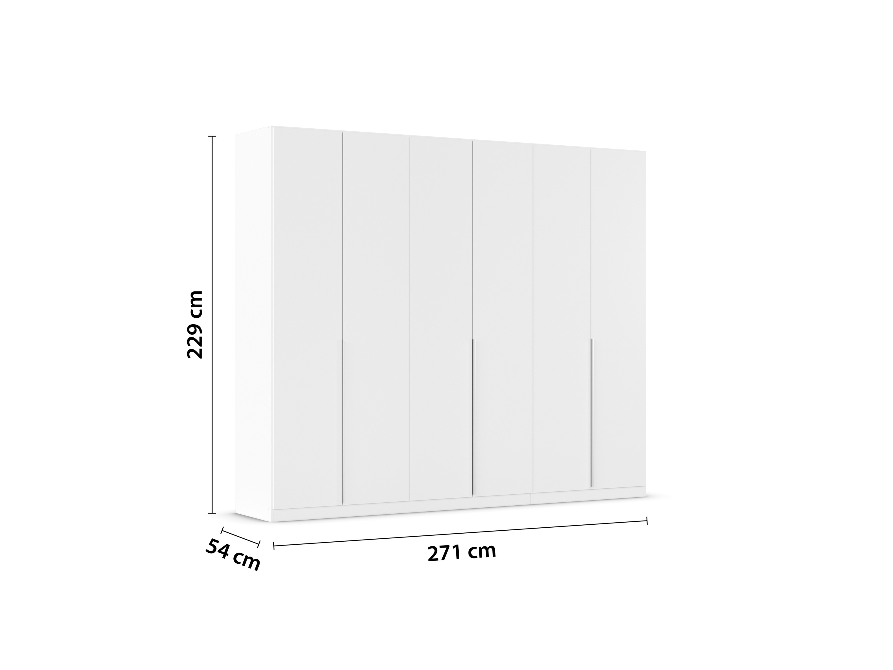 Thumbnail - rauch ORANGE Drehtürenschrank Alabama (Premium-Zubehör, Weiß, Griffe Alufarben, 271 x 229 cm)