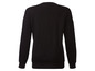 Schwarzer Pullover mit langen Ärmeln.