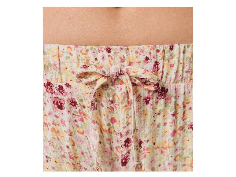 Damen-Pyjamahosen mit Blumenmuster und Kordelzug.