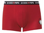 Rote Boxershorts mit La Casa de Papel-Druck.