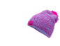 Strickmütze mit Bommel in Pink und Lila
