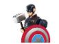 Superhelden-Actionfigur mit Hammer und Schild.
