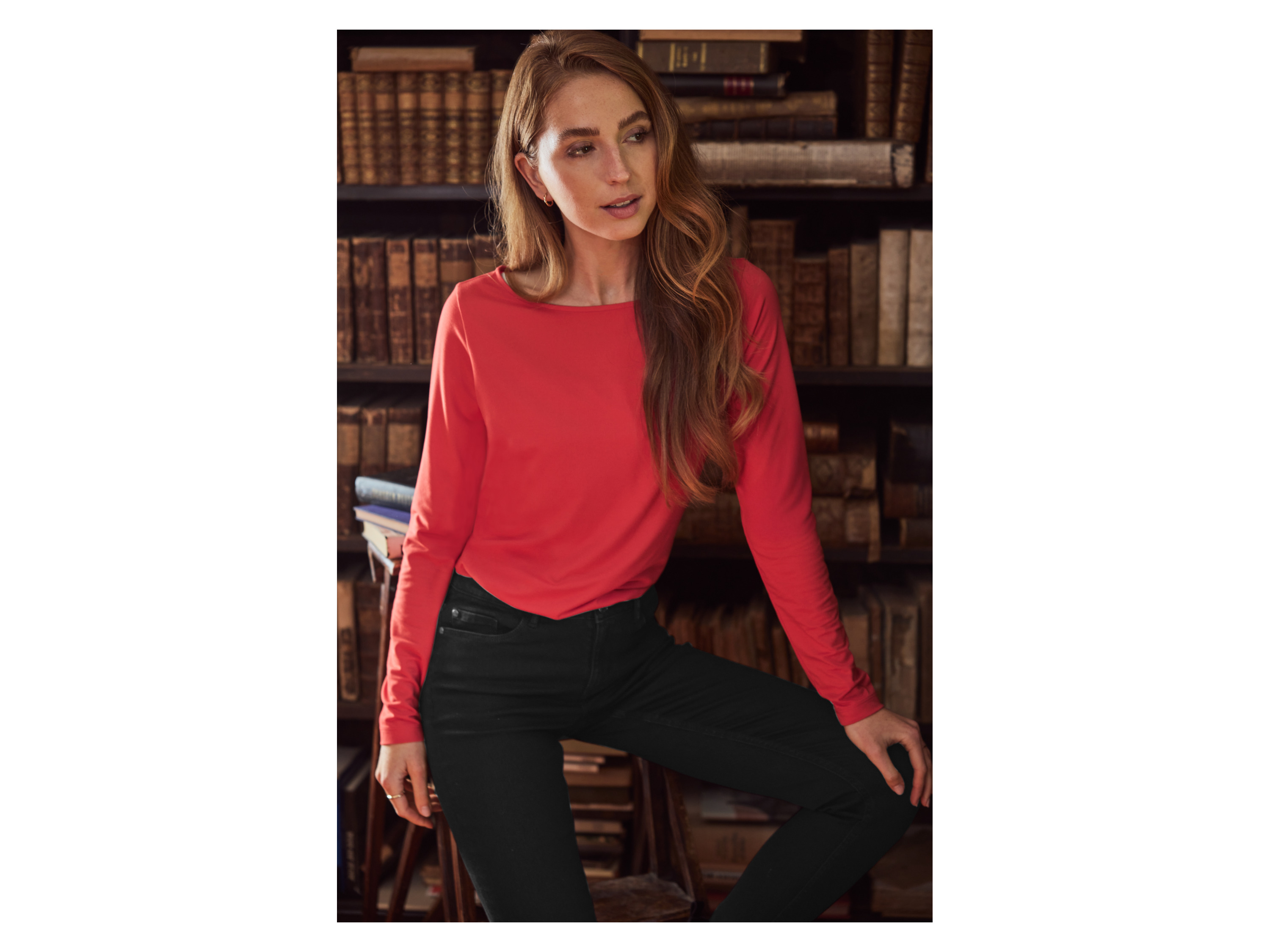 Thumbnail - esmara® Damen Langarmshirt (Rot, S(36/38))