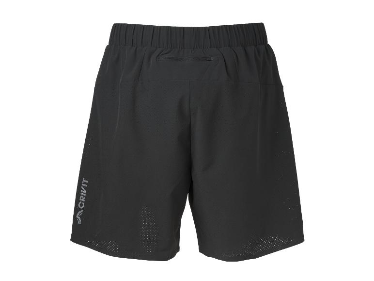 Schwarze Sporthosen mit elastischem Bund und Reißverschlusstasche hinten.