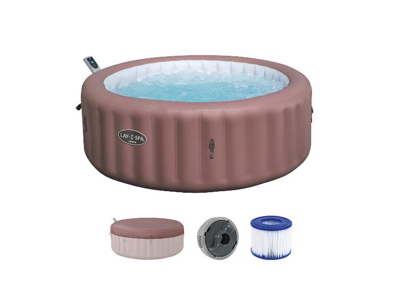 Lay-Z-Spa Hawaii aufblasbarer Whirlpool mit Abdeckung, Pumpe und Filter.