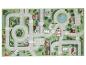 Kinder-Spielteppich mit Stadtplan, Straßen, Häusern und Schule.