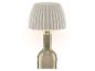 Tischlampe mit plissiertem Lampenschirm und Flaschenfuß
