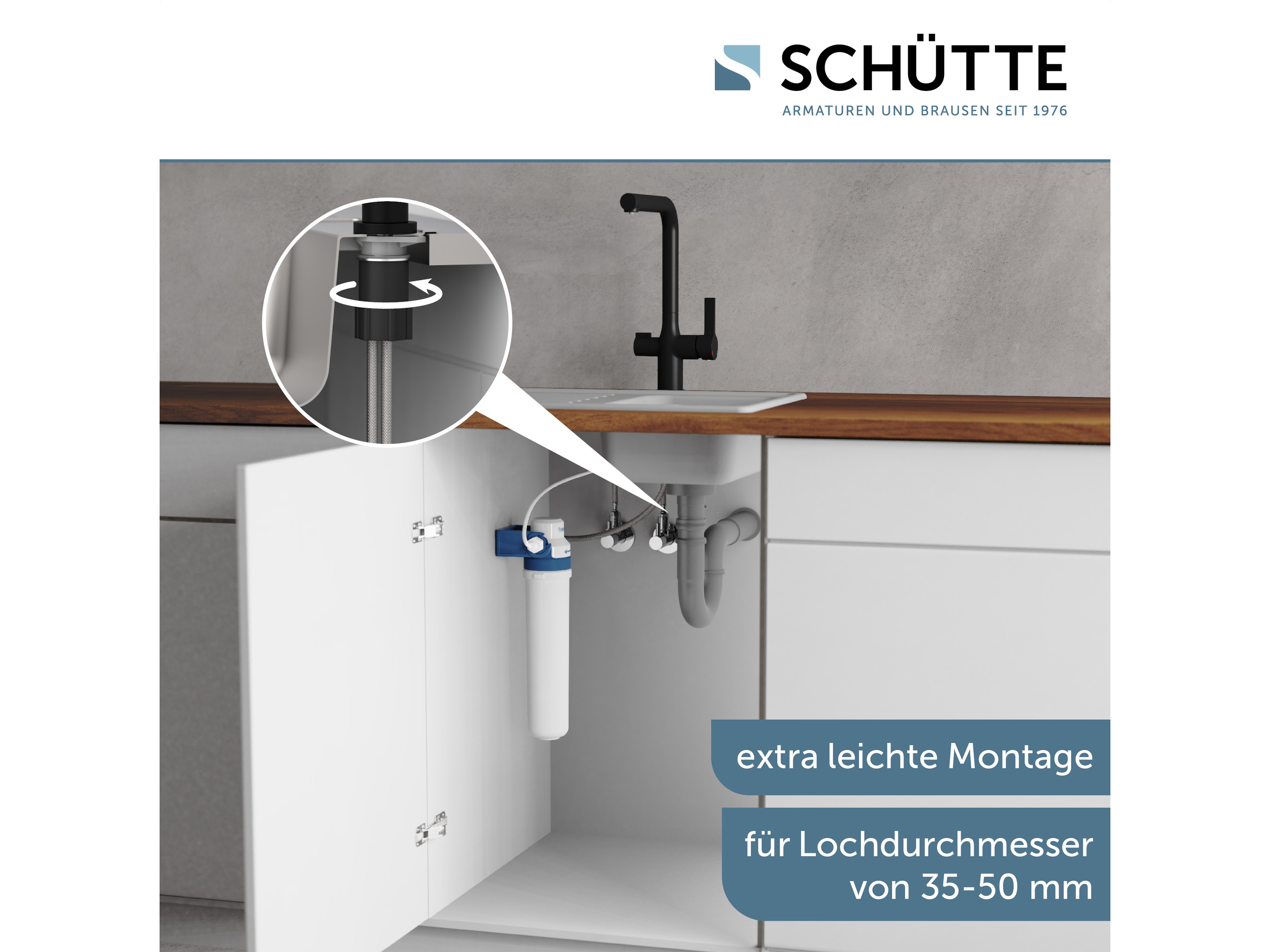 Schütte Spültischarmatur AQUASTAR PRO mit Filtersystem für Trinkwasser, praktische Cold-Start-Funktion – Bild 3 von 4