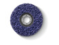 Eine blaue Schleifscheibe für eine Schleifmaschine.