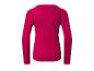 Fuchsia Langarmshirt mit Raglan-Nähten, Rückansicht.