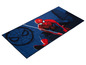 Ein blauer Teppich mit Spiderman