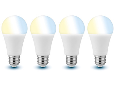 LIVARNO home 4er Set - Leuchtmittel Lichtfarbensteuerung, für Zigbee Smart Home, 9 Watt, E27