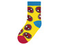 Gelbe Socken mit Spider-Man-Motiv