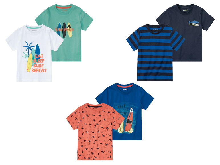 Gehe zu Vollbildansicht: lupilu® Kleinkinder Jungen T-Shirt, 2 Stück, weiche Single-Jersey-Qualität - Bild 1