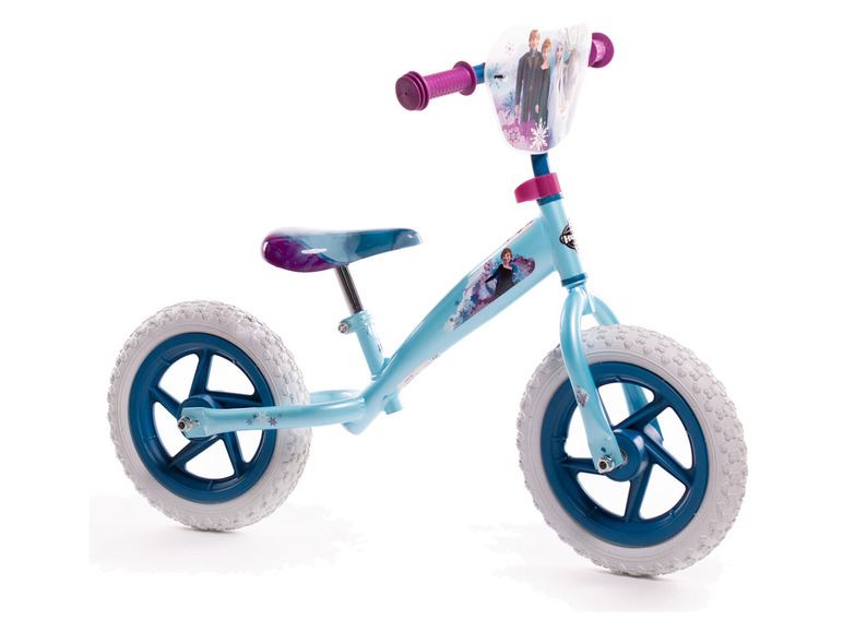 Ein blaues Laufrad mit Frozen-Motiv.