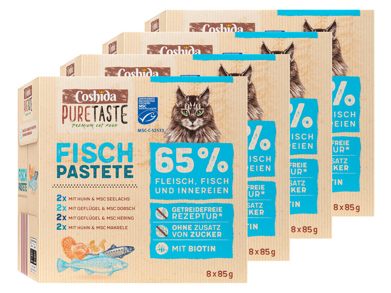 Gehe zu Vollbildansicht: COSHIDA Pure Taste Katzennassnahrung Fisch Pastete Multipack, 4 x 680 g - Bild 1