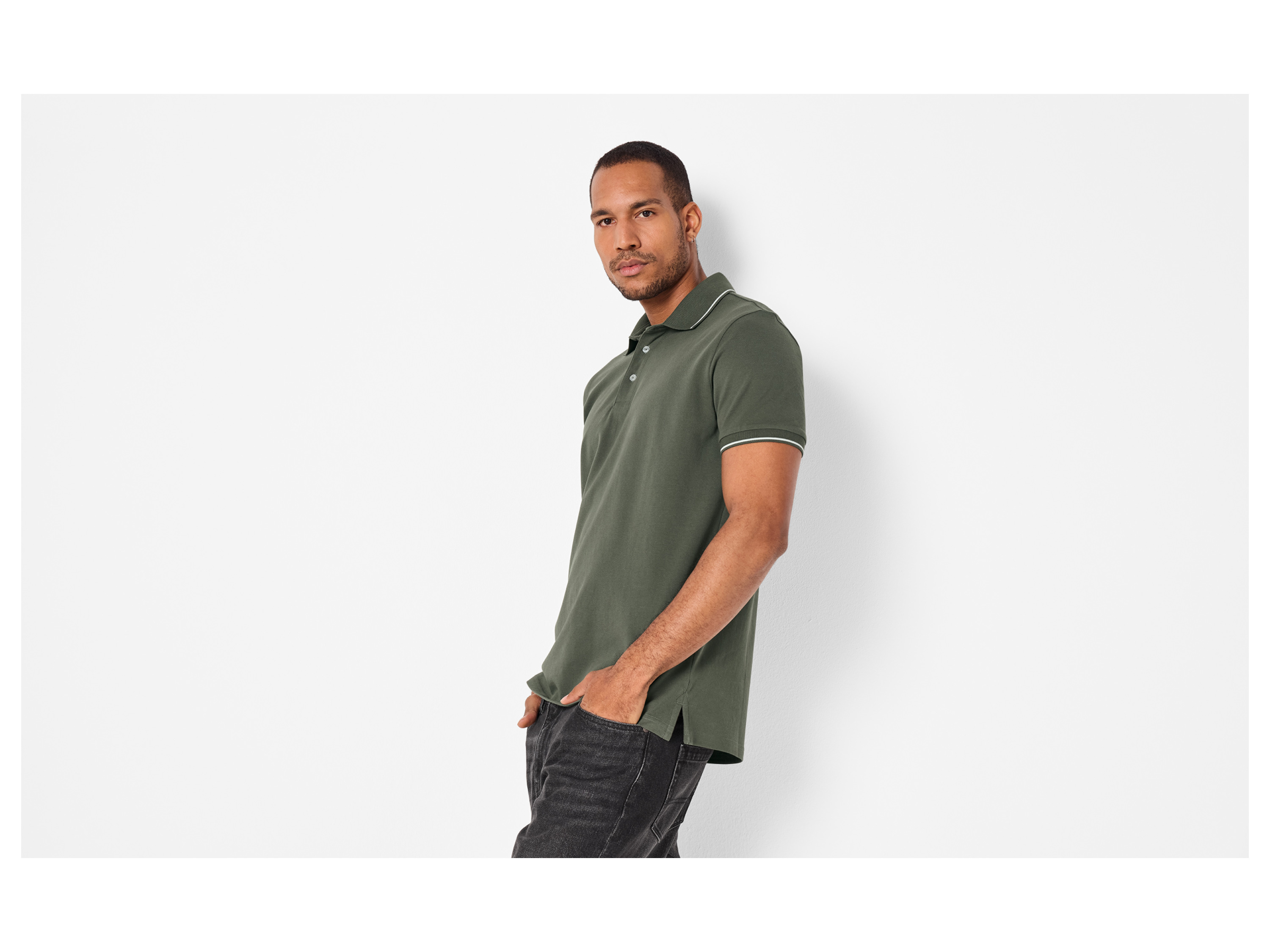 ESMARA MEN Herren Piqué Poloshirt (Grün, S (44/46)) – Bild 2 von 4