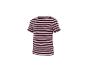 Rosa-braun gestreiftes Kurzarm-T-Shirt mit gesticktem Herz.