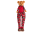 Teddybär mit rotem Pullover und karierter Hose