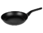 Schwarze Antihaft-Pfanne mit ergonomischem Griff.