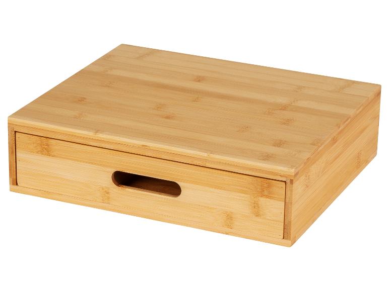 Bambus-Aufbewahrungsbox mit Schublade.
