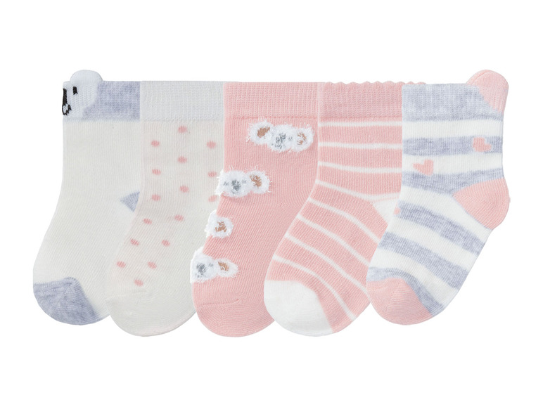 Gehe zu Vollbildansicht: lupilu® Baby Mädchen Socken, 5 Paar, mit Baumwolle - Bild 2