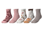 LUPILU® Kleinkinder Vollfrottee-Socken im 5er-Pack mit Tiermotiven und Mustern.