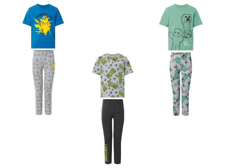 Kinderpyjamas mit Cartoon- und Videospielcharakter-Prints.